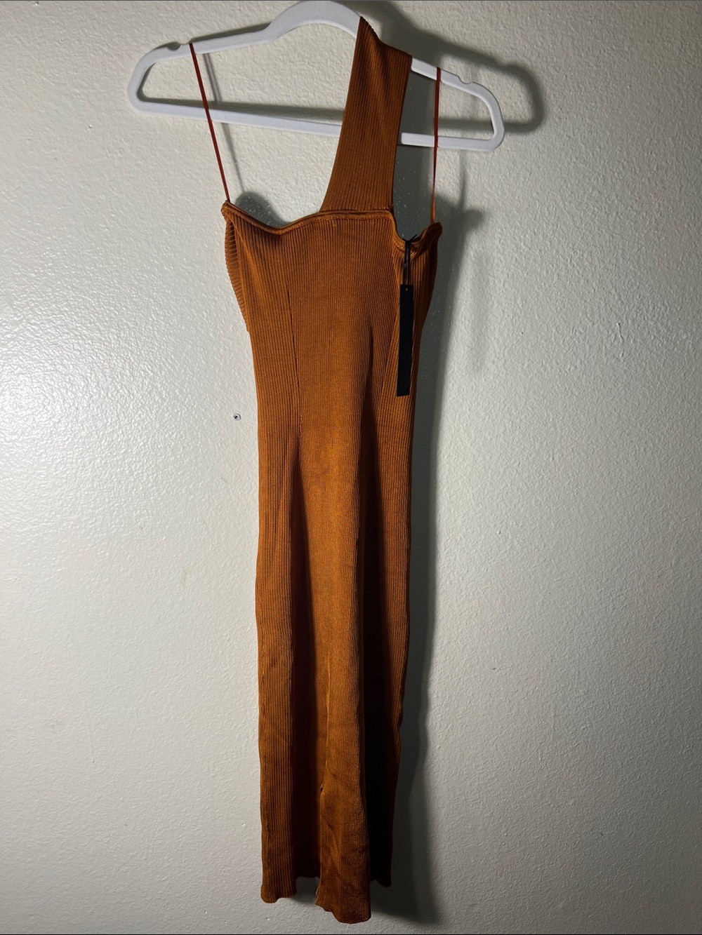 House of Harlow 1960 Rust One-Shoulder Knit Dress - Picture 2 of 11